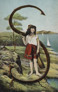 Fille avec un morceau de bois en forme de lettre S - English School